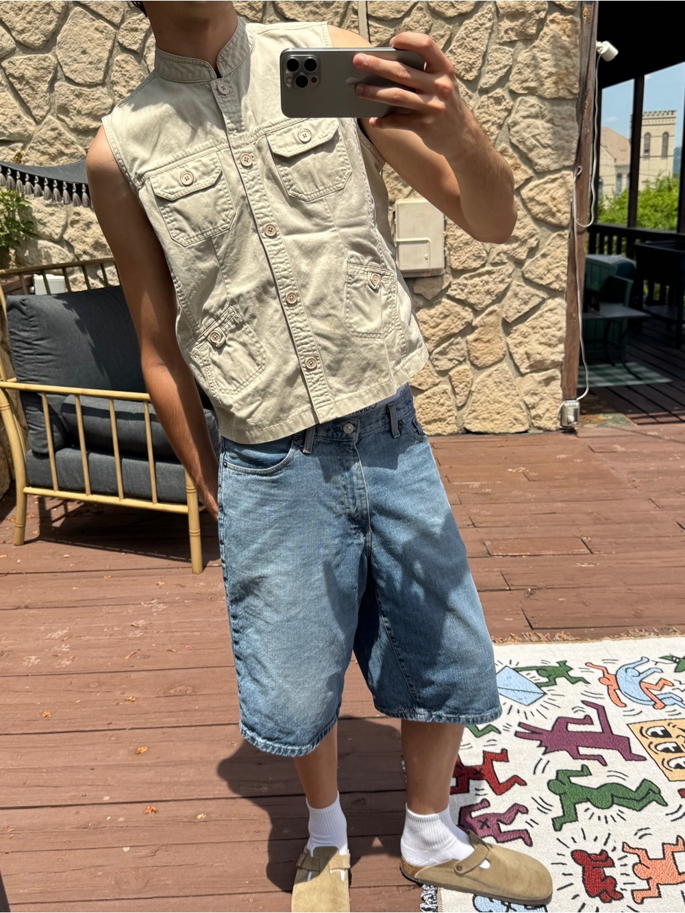 DCC Sleeveless Utility Button-Front Vest - Picture 2 of 6